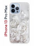 Чехол-накладка iPhone 13 Pro Max Kruche Print White roses