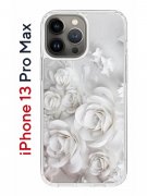 Чехол-накладка iPhone 13 Pro Max Kruche Print White roses