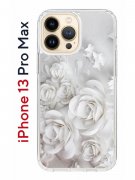 Чехол-накладка iPhone 13 Pro Max Kruche Print White roses