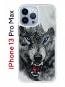 Чехол-накладка iPhone 13 Pro Max Kruche Print Волк