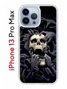 Чехол-накладка iPhone 13 Pro Max Kruche Print Skull Hands