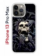 Чехол-накладка iPhone 13 Pro Max Kruche Print Skull Hands