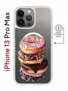 Чехол-накладка iPhone 13 Pro Max Kruche Magnet Print Donuts