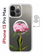 Чехол-накладка iPhone 13 Pro Max Kruche Magnet Print Пион