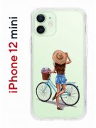 Чехол-накладка iPhone 12 mini Kruche Print Велосипедная прогулка