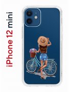 Чехол-накладка iPhone 12 mini Kruche Print Велосипедная прогулка