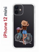 Чехол-накладка iPhone 12 mini Kruche Print Велосипедная прогулка