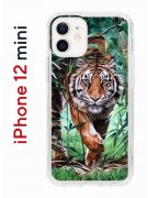 Чехол-накладка iPhone 12 mini Kruche Print Крадущийся тигр