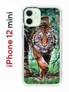 Чехол-накладка iPhone 12 mini Kruche Print Крадущийся тигр