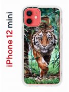 Чехол-накладка iPhone 12 mini Kruche Print Крадущийся тигр