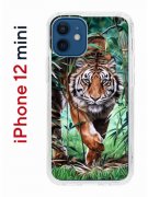 Чехол-накладка iPhone 12 mini Kruche Print Крадущийся тигр