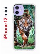 Чехол-накладка iPhone 12 mini Kruche Print Крадущийся тигр