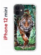 Чехол-накладка iPhone 12 mini Kruche Print Крадущийся тигр