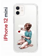 Чехол-накладка iPhone 12 mini Kruche Print Рисуя любовь