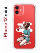 Чехол-накладка iPhone 12 mini Kruche Print Рисуя любовь