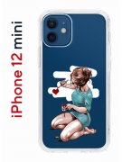 Чехол-накладка iPhone 12 mini Kruche Print Рисуя любовь