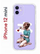 Чехол-накладка iPhone 12 mini Kruche Print Рисуя любовь