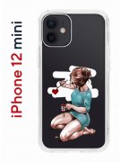 Чехол-накладка iPhone 12 mini Kruche Print Рисуя любовь