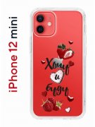 Чехол-накладка iPhone 12 mini Kruche Print Ягодный микс