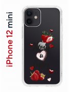 Чехол-накладка iPhone 12 mini Kruche Print Ягодный микс