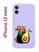 Чехол-накладка iPhone 12 mini Kruche Print Авокотики