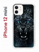 Чехол-накладка iPhone 12 mini Kruche Print Дикий леопард