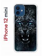 Чехол-накладка iPhone 12 mini Kruche Print Дикий леопард