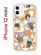 Чехол-накладка iPhone 12 mini Kruche Print Котики