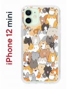 Чехол-накладка iPhone 12 mini Kruche Print Котики