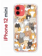 Чехол-накладка iPhone 12 mini Kruche Print Котики