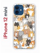 Чехол-накладка iPhone 12 mini Kruche Print Котики