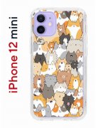 Чехол-накладка iPhone 12 mini Kruche Print Котики