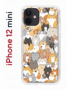 Чехол-накладка iPhone 12 mini Kruche Print Котики