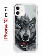 Чехол-накладка iPhone 12 mini Kruche Print Волк