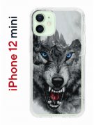 Чехол-накладка iPhone 12 mini Kruche Print Волк