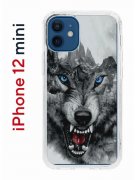 Чехол-накладка iPhone 12 mini Kruche Print Волк