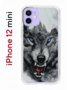 Чехол-накладка iPhone 12 mini Kruche Print Волк