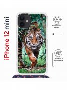 Чехол-накладка iPhone 12 mini Kruche Magrope Print Крадущийся тигр