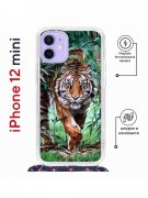Чехол-накладка iPhone 12 mini Kruche Magrope Print Крадущийся тигр