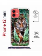 Чехол-накладка iPhone 12 mini Kruche Magrope Print Крадущийся тигр