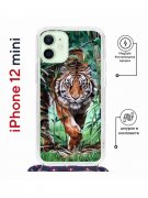 Чехол-накладка iPhone 12 mini Kruche Magrope Print Крадущийся тигр