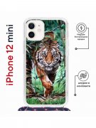 Чехол-накладка iPhone 12 mini Kruche Magrope Print Крадущийся тигр