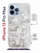 Чехол-накладка iPhone 13 Pro Max Kruche Magrope Print White roses