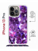 Чехол-накладка iPhone 13 Pro Kruche Magrope Print Purple leaves
