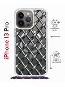 Чехол-накладка iPhone 13 Pro Kruche Magrope Print Стальная сетка