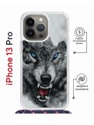 Чехол-накладка iPhone 13 Pro Kruche Magrope Print Волк
