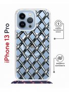 Чехол-накладка iPhone 13 Pro Kruche Magrope Print Стальная сетка