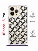 Чехол-накладка iPhone 13 Pro Kruche Magrope Print Стальная сетка