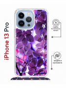 Чехол-накладка iPhone 13 Pro Kruche Magrope Print Purple leaves