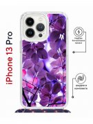 Чехол-накладка iPhone 13 Pro Kruche Magrope Print Purple leaves